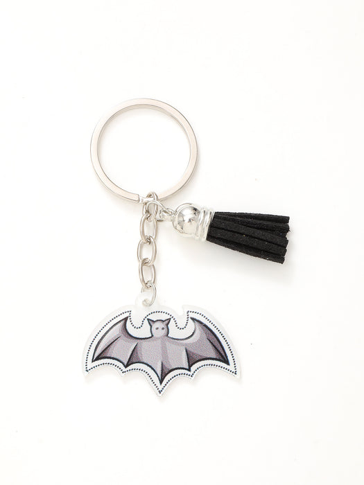 Wholesale Halloween Bat Pumpkin Head Witch Tassel Pendant Acrylic Keychain JDC-KC-YiTian017