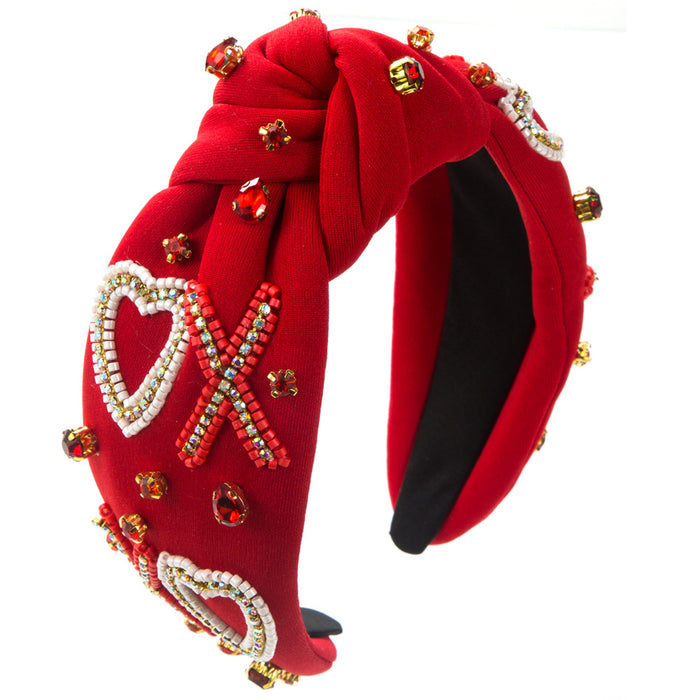 Wholesale Hand-ed headband with rhinestones and pearls