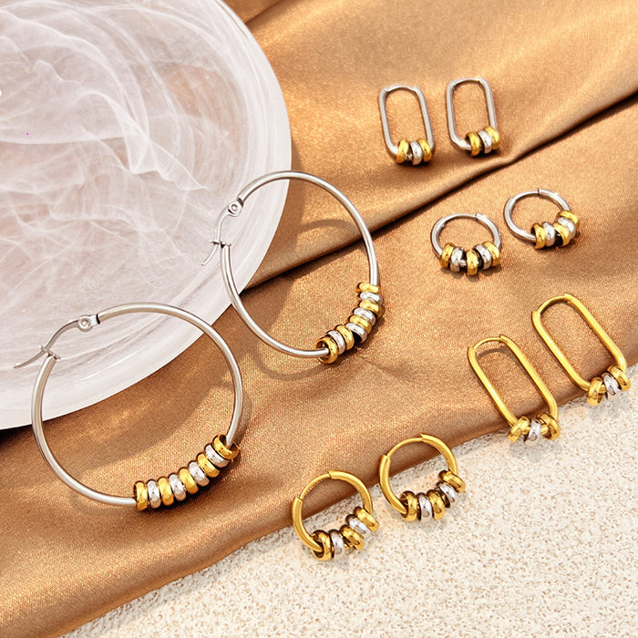 Wholesale Stainless Steel Color Matching Luxury Hoop Earrings