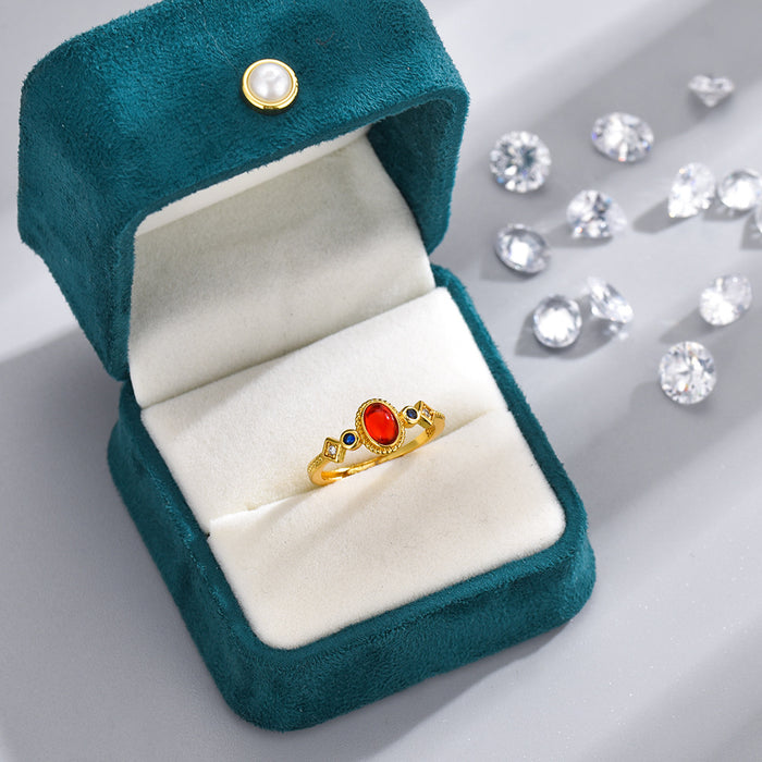 Wholesale The ring opening is exquisitely inlaid with high-end temperament and retro style