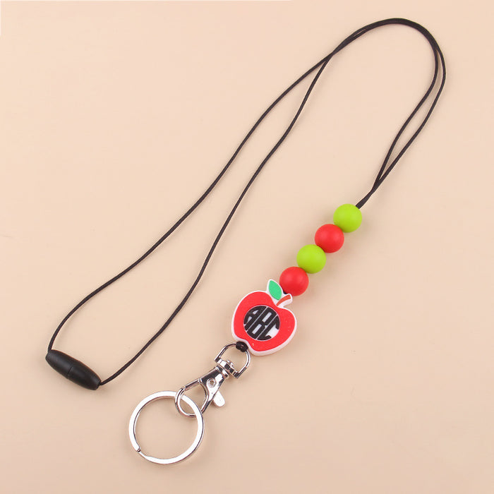 Wholesale Silicone Teacher's Day Lanyard Keychain JDC-KC-GuangTian023