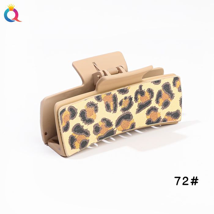 Wholesale  leopard print retro square Hair Clips