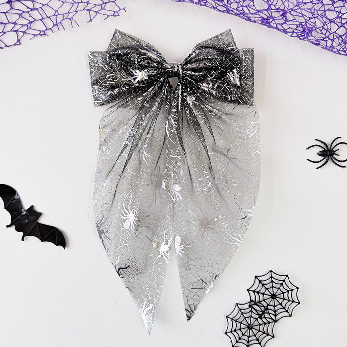 Wholesale  Tulle Bow Hair Clips Black Gold  Web Pumpkin Spring Clip Party Hair Accessory