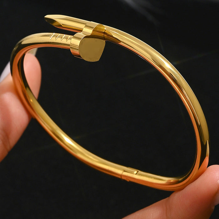 Wholesale Four Leaf Clover Titanium Steel Rhinestone Bracelet For Women Chic Jewelry Accessory
