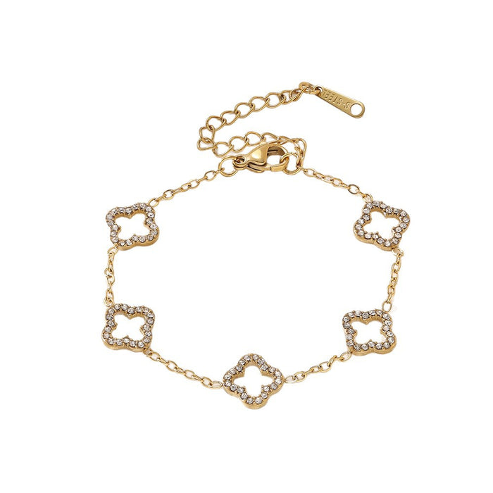 Wholesale Lucky bracelet colorfast titanium steel jewelry Necklace Set