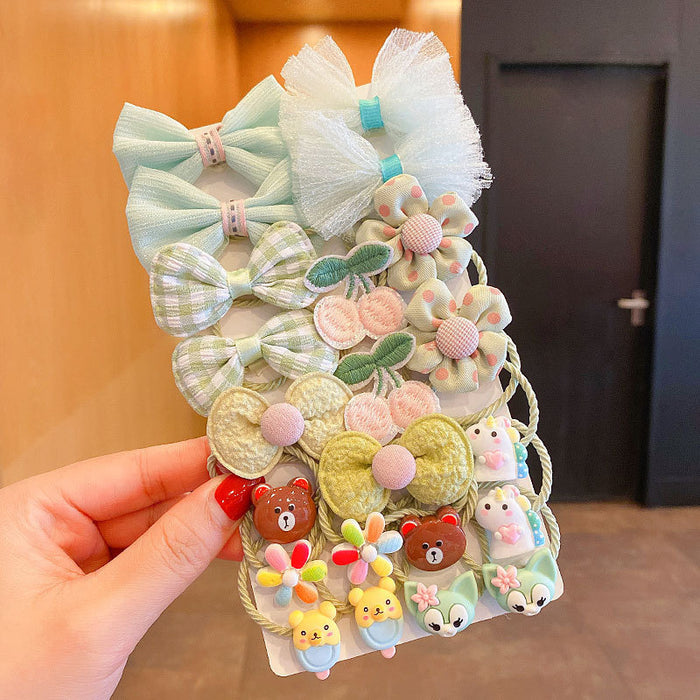 Wholesale A set of 20 Cute cartoon bow hair scrunchies  for kids