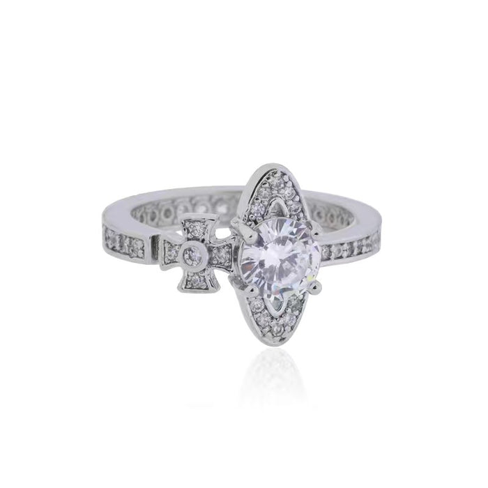 Wholesale Non-Fading Full Diamond Saturn Adjustable rings