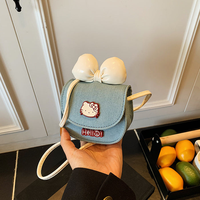 Wholesale Children's Cartoon Cute Cat Girls' Bags Baby Style Bow Mini Fashion Crossbody Bag