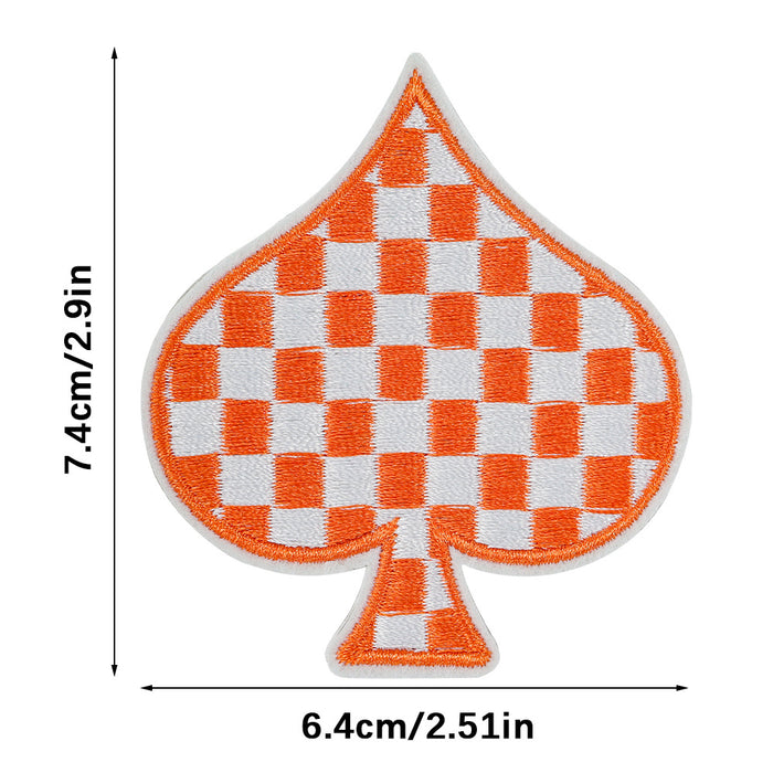 Wholesale Checkerboard Spade Embroider Cloth DIY Patches