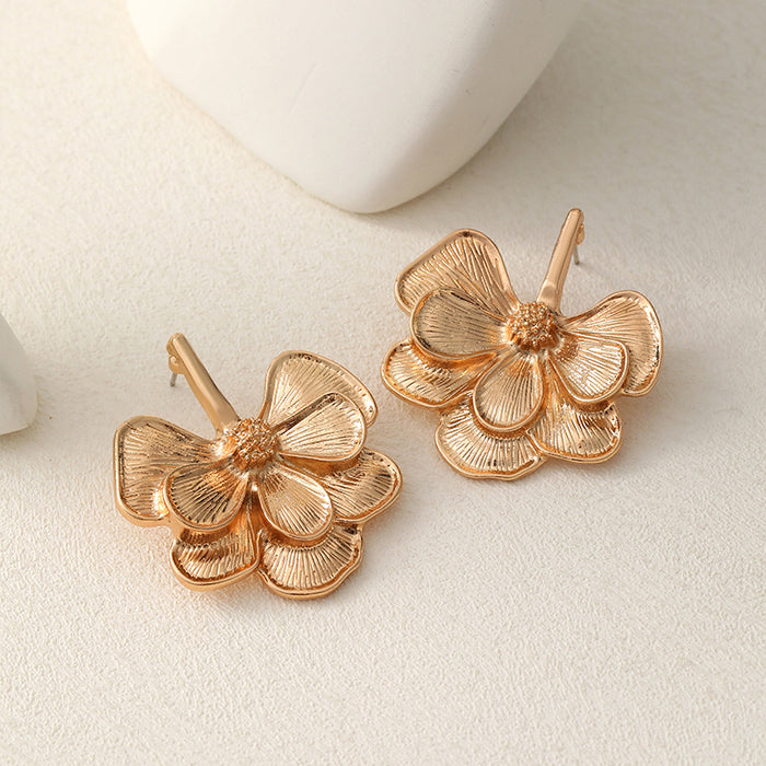 Wholesale Artistic retro glazed flower earrings with gentle and exquisite atmosphere, earrings with studs and earrings