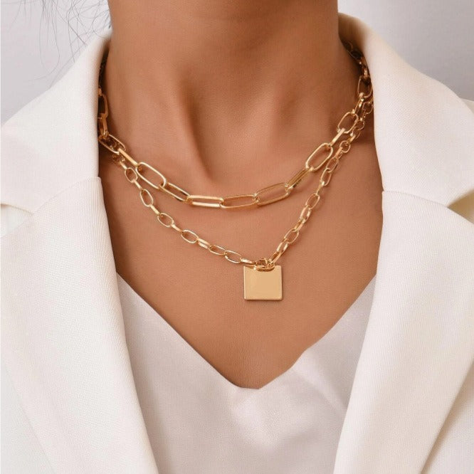 Wholesale Jewelry Exaggerated Thick Chain Pendant Necklace Simple Metal Clavicle Chain