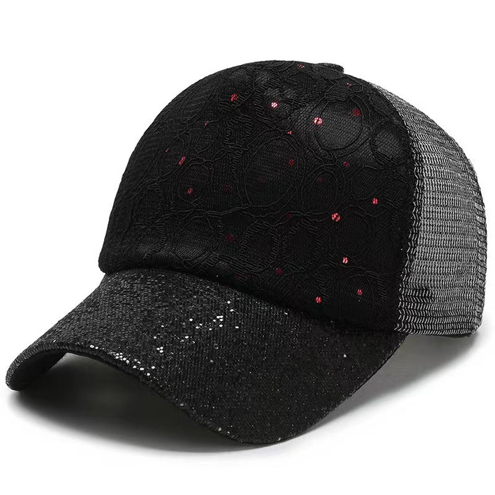 Wholesale 10pcs Light Panel Sequin Eyes Cotton Polyester Baseball Cap JDC-FH-HaJie001