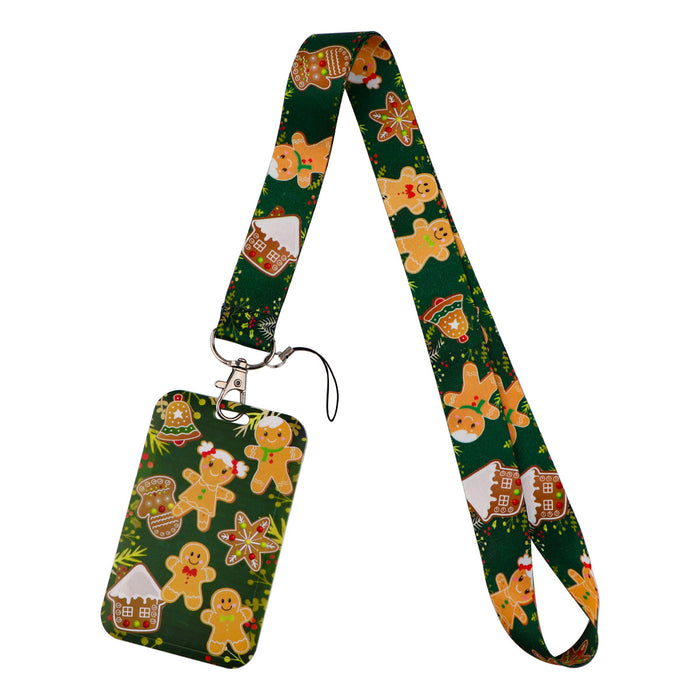 Wholesale 3 pcs  Double-sided printed polyester long rope webbing hard case protective case keychain