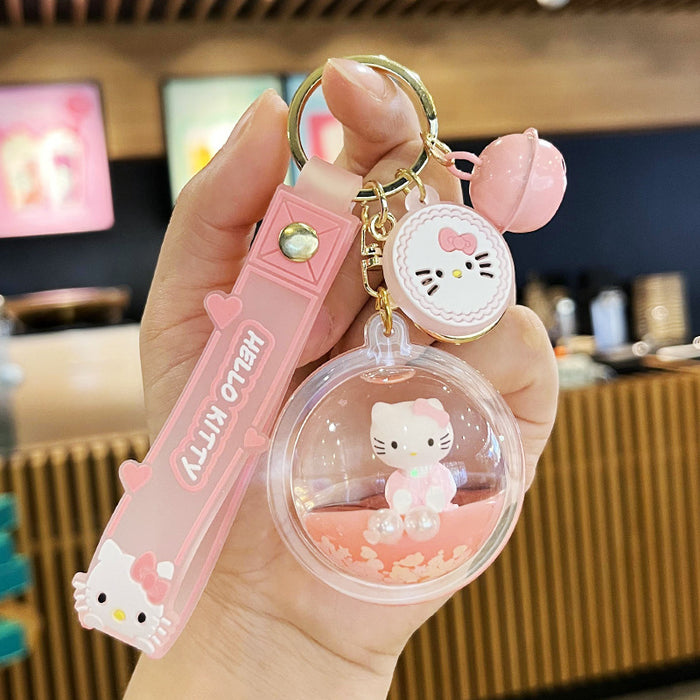 Wholesale Flowing Sand Keychain Creative Cartoon Doll Student Backpack Pendant Car Keychain Small Accessories