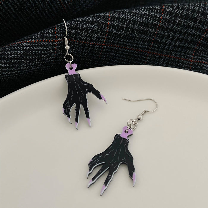 Wholesale  Series Earrings Dark Skull Heart-shaped Earrings Funny Bat Exaggerated Earrings