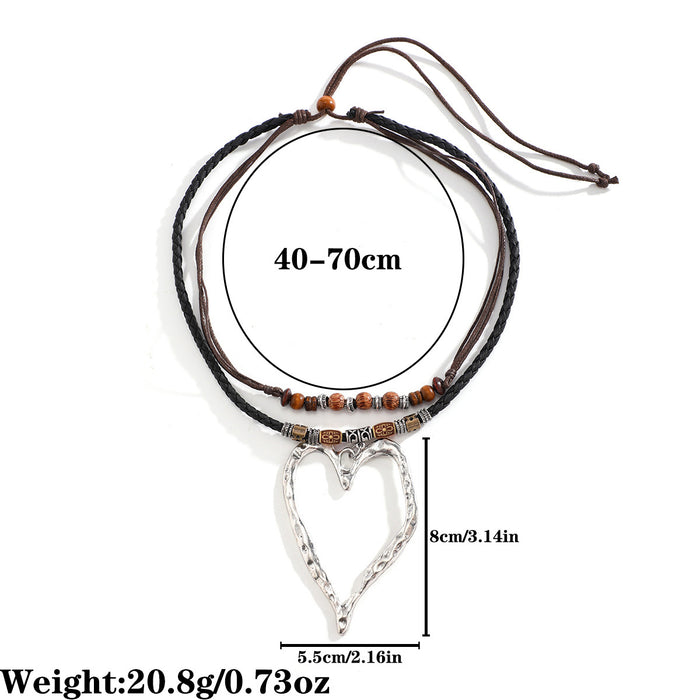 Wholesale Exaggerated Big Heart Fashion Sweater Chain JDC-NE-Gute001