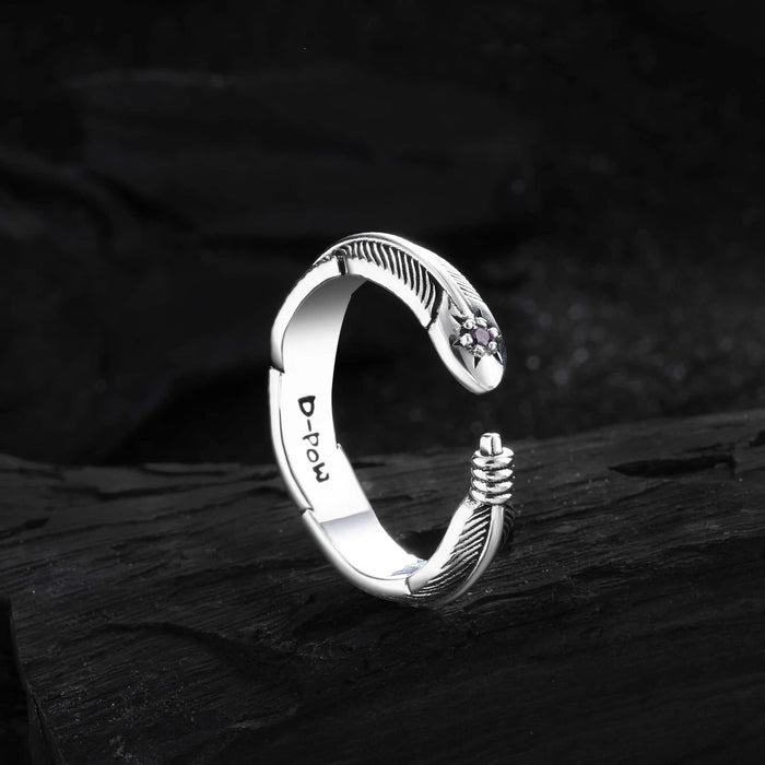 Wholesale Creative retro niche open ring with diamond inlay, vintage ring, personalized accessory