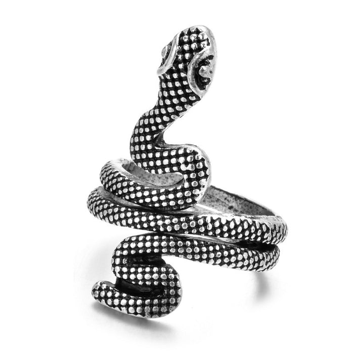 Wholesale European and American Style Personality Snake Ring Cool Ring Retro Open Eye Snake Ring JDC-RS-NH003