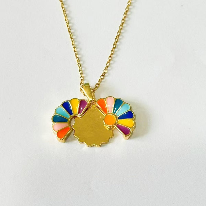 Wholesale copper pendant oil drop small daisy titanium steel necklace advanced jewelry