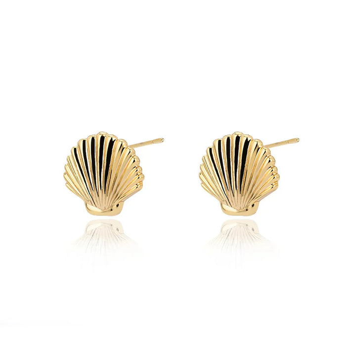Wholesale Stainless Steel Shell Earrings Imitation Pearl Earrings