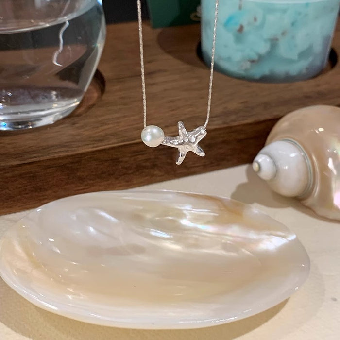 Wholesale Summer Beach silver Starfish Necklace Women's