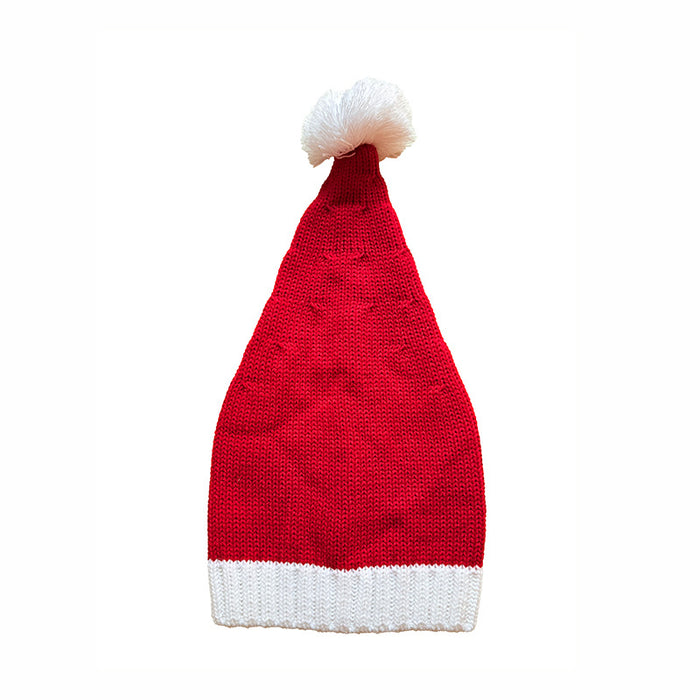 Wholesale Red and White Christmas Hat Bell Christmas Hat Color Matching Fur Ball Woolen Hat  Knitted Hat