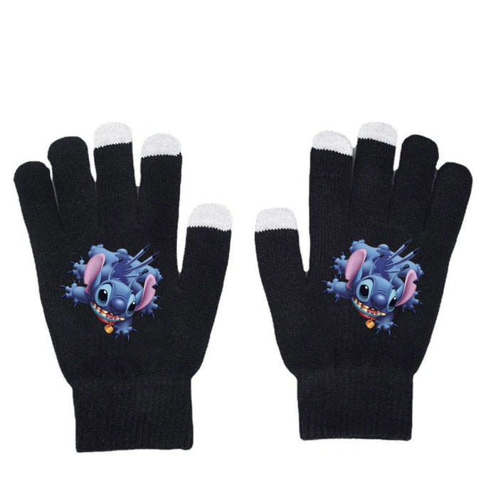 Wholesale Solid Color Printed Black Knitted Gloves JDC-GS-WuDuomei001