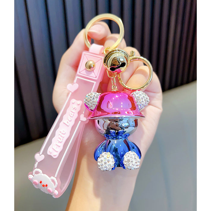Wholesale Plating Diamond Bear Keychain JDC-KC-GSWA004
