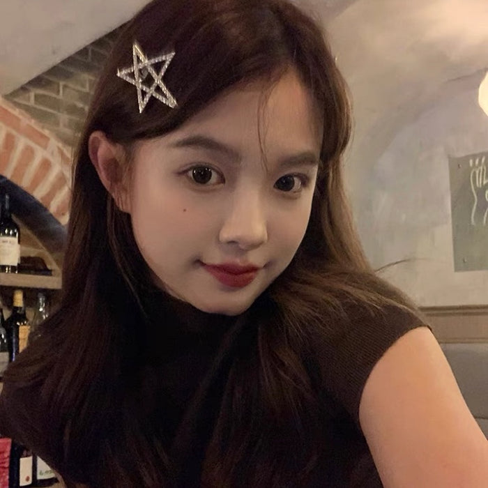 Wholesale Hollow hair clip, edge clip, bangs clip, metal pentagram hair clip