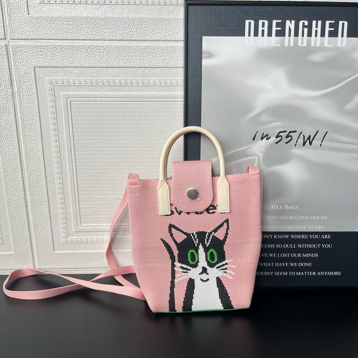 Wholesale Mobile Phone Bag Versatile,  Cute Cartoon Knitted Handbag,  Coin Purse,  Urban Minimalist Style