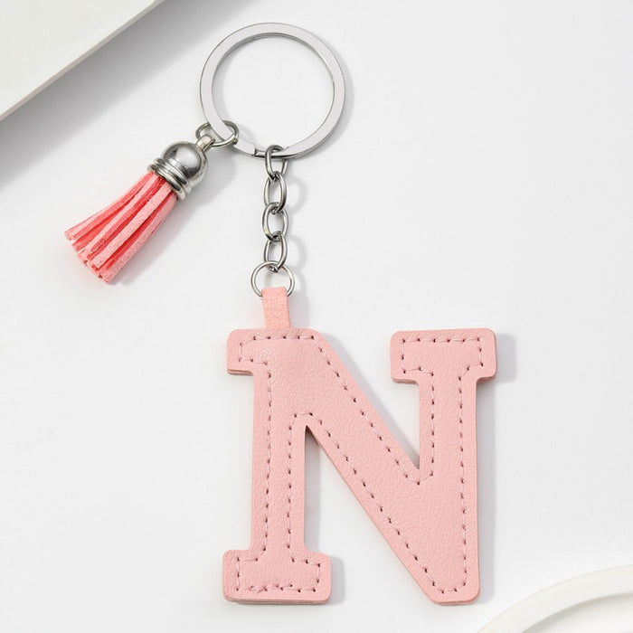 Wholesale PU Leather 26 English Letters Keychain JDC-KC-RongRui063