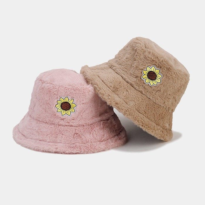 Wholesale Sunflower Plush Bucket Hat JDC-FH-LvY049