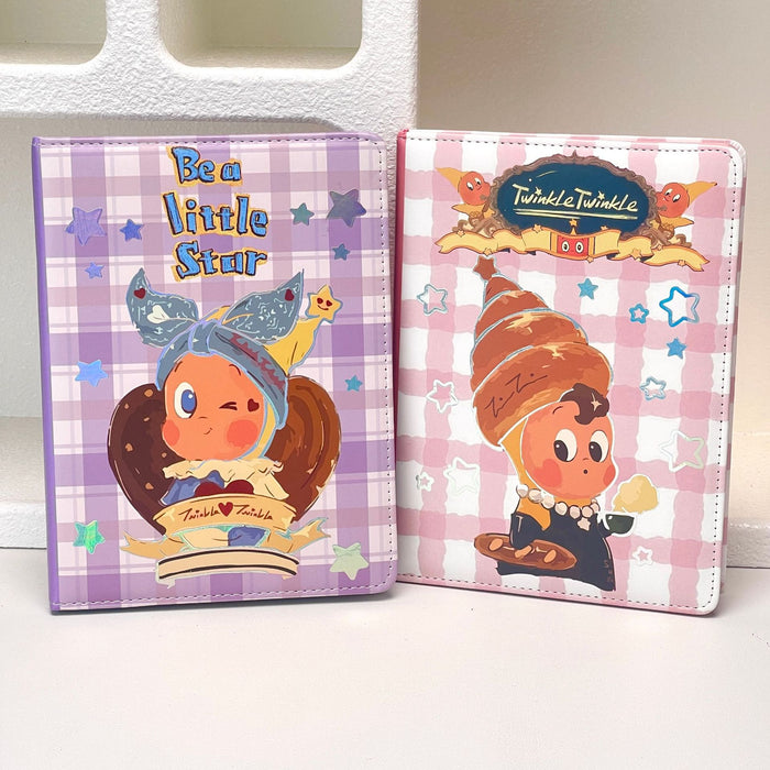Wholesale A5 PU Leather Cartoon Notebook with Gold Foil Star Print Purple Student Journal