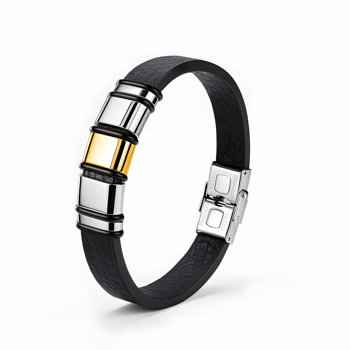 Wholesale Men' s Bamboo Stainless Steel Bracelet Fashion Accessory