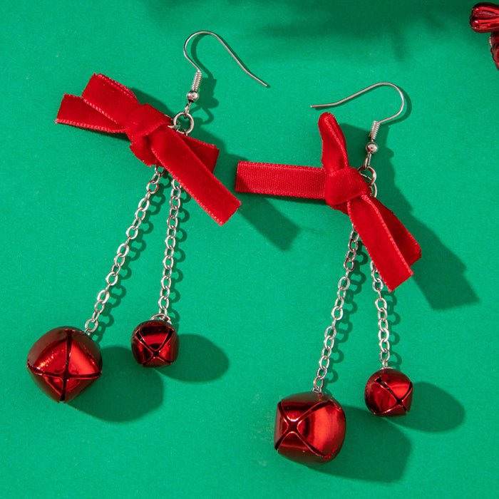 Wholesale Alloy Electroplated Christmas Bell Earrings Geometric Design Party Wear Gift MOQ≥2