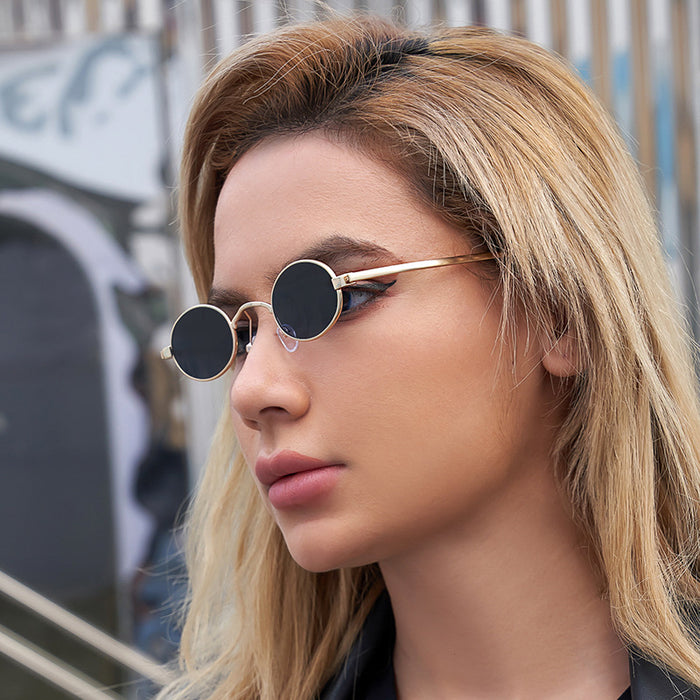 Wholesale Fashionable small frame steam retro round frame sunglasses