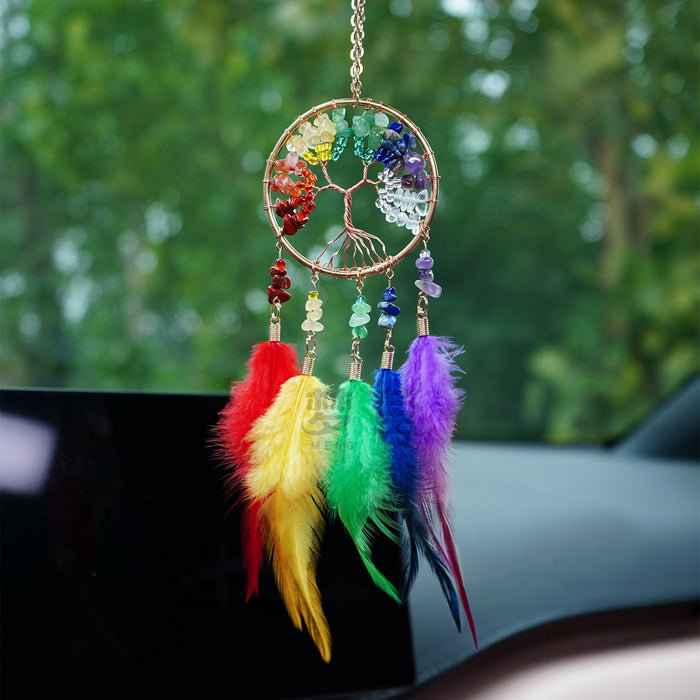 Wholesale Glass Crystal Life Tree Car Hanging Decoration Chic Fashion Accessory MOQ≥2