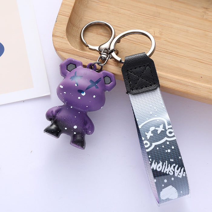 Wholesale  Bear Keychain Doll Pendant PVC  Cute Cartoon Couple Bag Pendant Chain