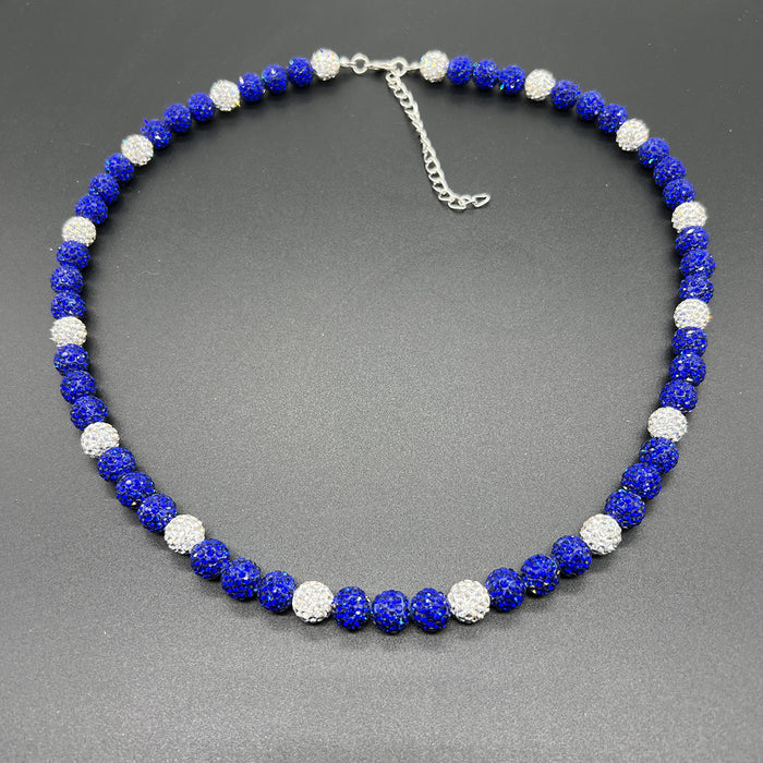 Wholesale Baseball necklace hip hop colorful diamond ball jewelry necklace