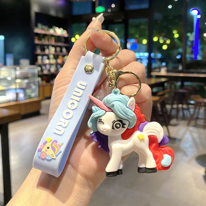Wholesale Metal Rainbow Unicorn Pony Keychain Stylish Bag Charm For Students Great Gift For Everyday Use