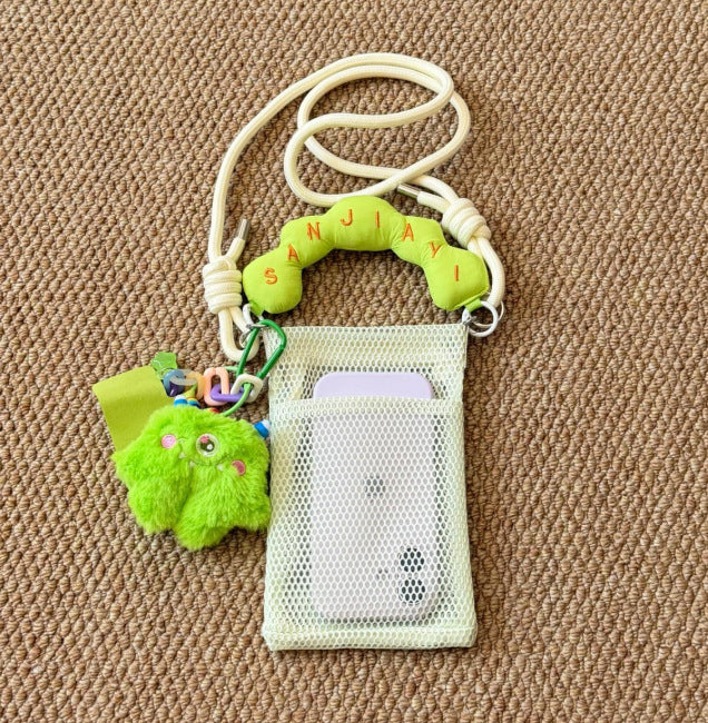Wholesale Trendy Mesh Phone Bag Mint Green Crossbody Handbag MOQ≥2