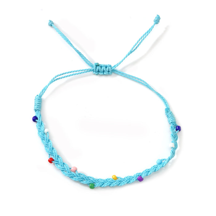 Wholesale Summer Seaside Handmade Beaded Bracelet Set Turquoise Adjustable Cord Women S Fashion Gift