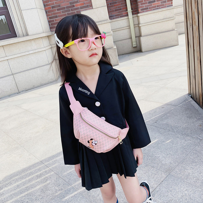 Wholesale PU Children's Chest Bag Cartoon Printed Waist Bag Crossbody Bag JDC-SD-YuanDuo005