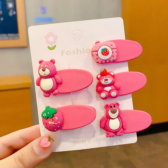 Wholesale Strawberry Bear Hair Clip - Stylish Cartoon Resin Hair Accessory for Everyday Styling Gift