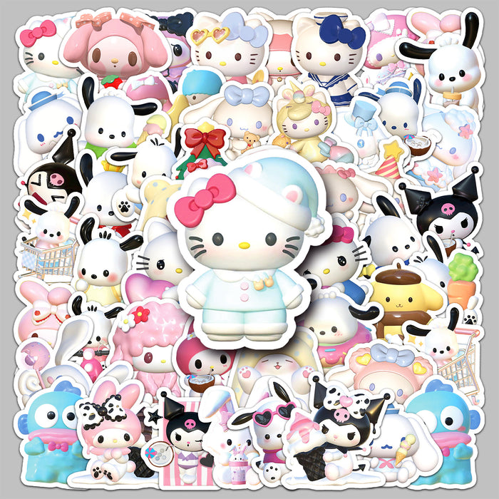 Wholesale 50pcs cartoon cute cat phone case stickers