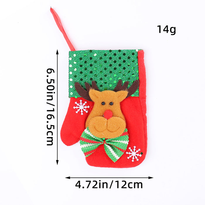 Wholesale Christmas Gloves Knife and Fork Set Children' s Candy Gift Bag Christmas Tree Pendant Restaurant Desktop Tableware Clearance