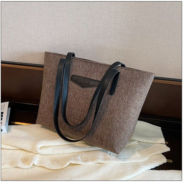 Wholesale Texture Fashionable Commuting Shoulder Bag Women's Bag Cotton Linen Large Capacity Casual Hand-held Tote Bag JDC-HB-YT001