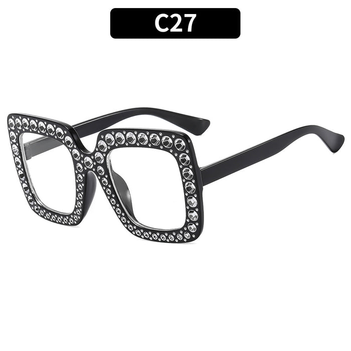 Wholesale Square Rhinestone Disco Sunglasses