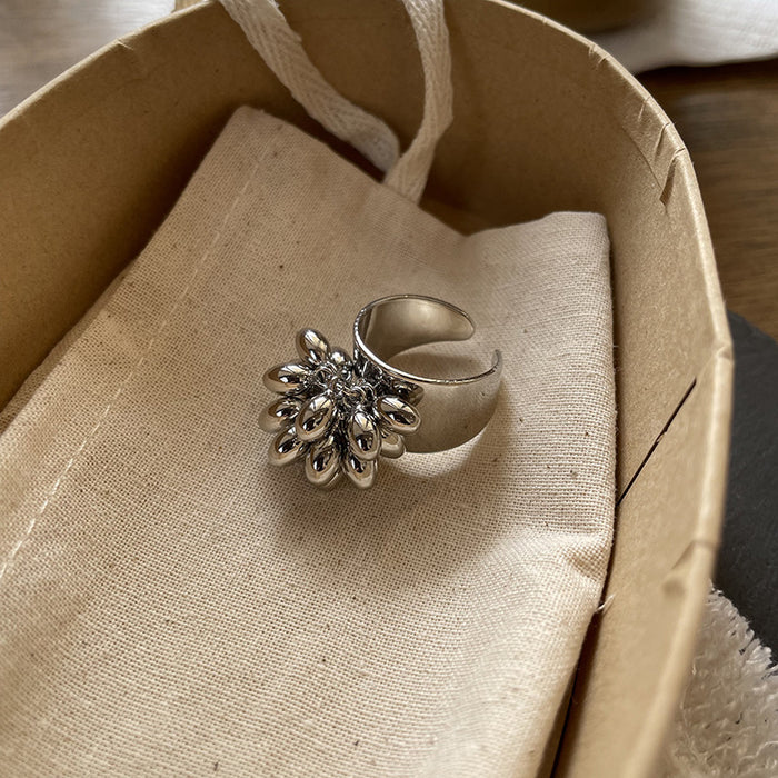 Wholesale Cold style retro open ring with resin layering, niche high-end feeling, simple and versatile index finger ring