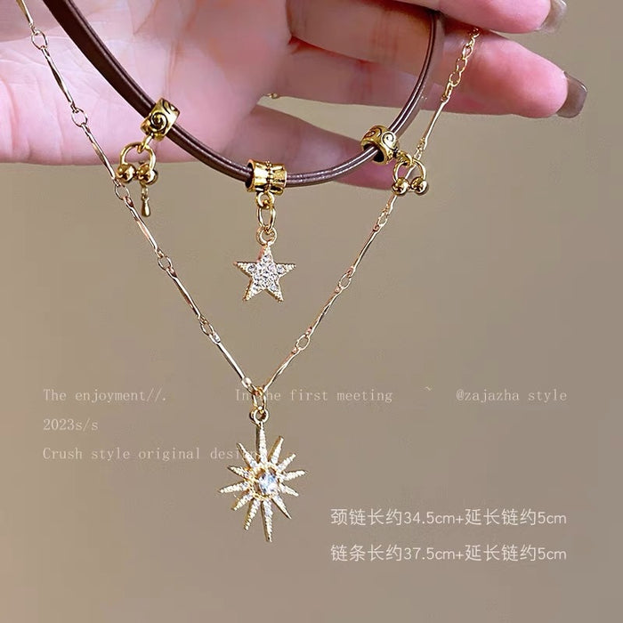 Wholesale Necklace with high-end feel, light luxury, retro collarbone chain accessories
